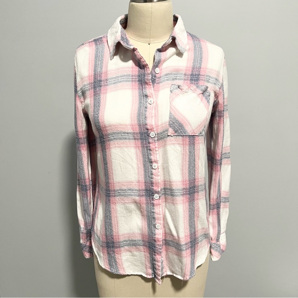 Altar’d State Plaid Flannel Button-Up Collared Long Sleeve